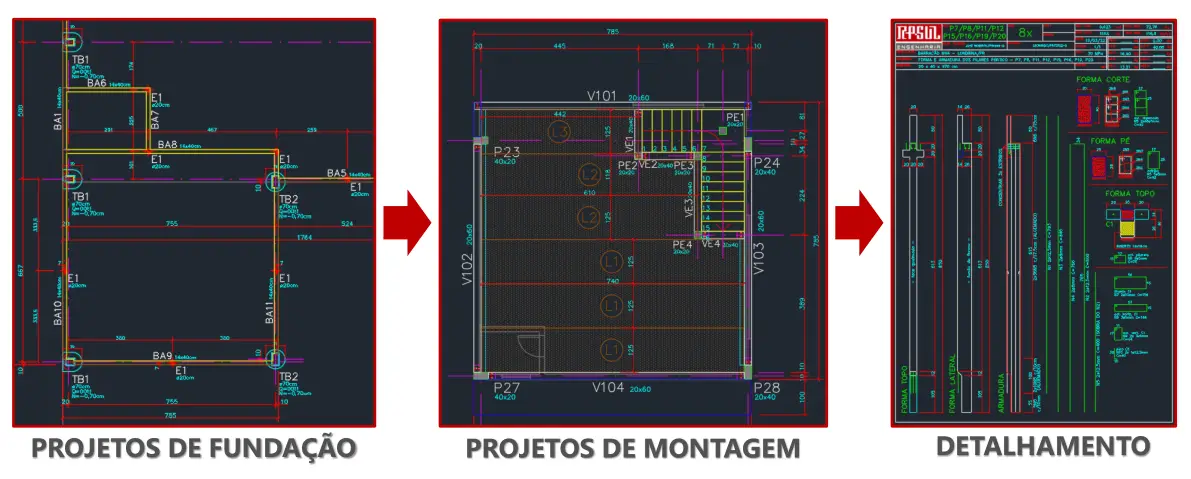 rp sul engenharia pré moldados no paraná etapa 1 projeto estrutural novo